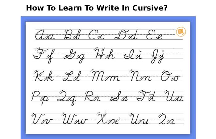How To Learn To Write In Cursive_